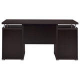 Tracy 55" Computer Desk with Raised Top & Cubbies - Drawers and Cabinet in Cappuccino – view 8