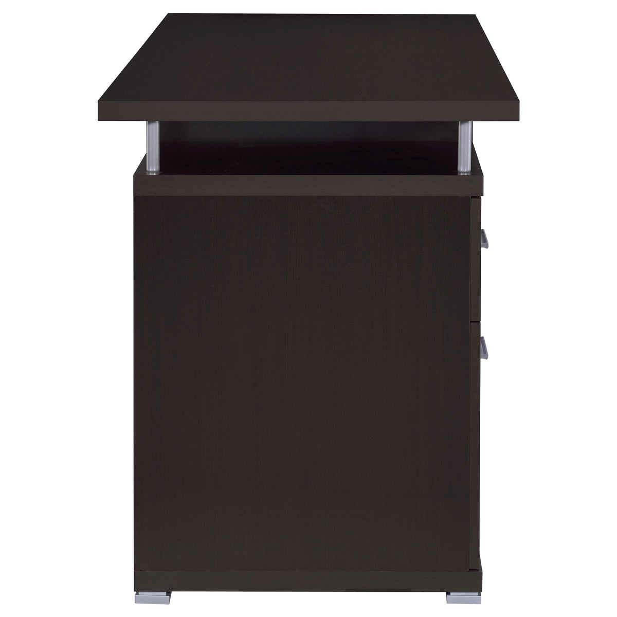 Tracy 55" Computer Desk with Raised Top & Cubbies - Drawers and Cabinet in Cappuccino – view 9