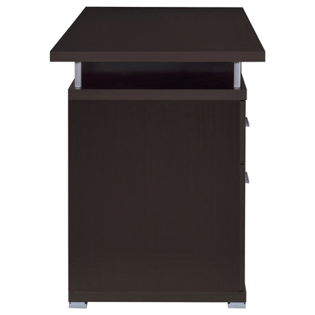 Tracy 55" Computer Desk with Raised Top & Cubbies - Drawers and Cabinet in Cappuccino – view 9