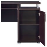 Tracy 55" Computer Desk with Raised Top & Cubbies - Drawers and Cabinet in Cappuccino – view 10