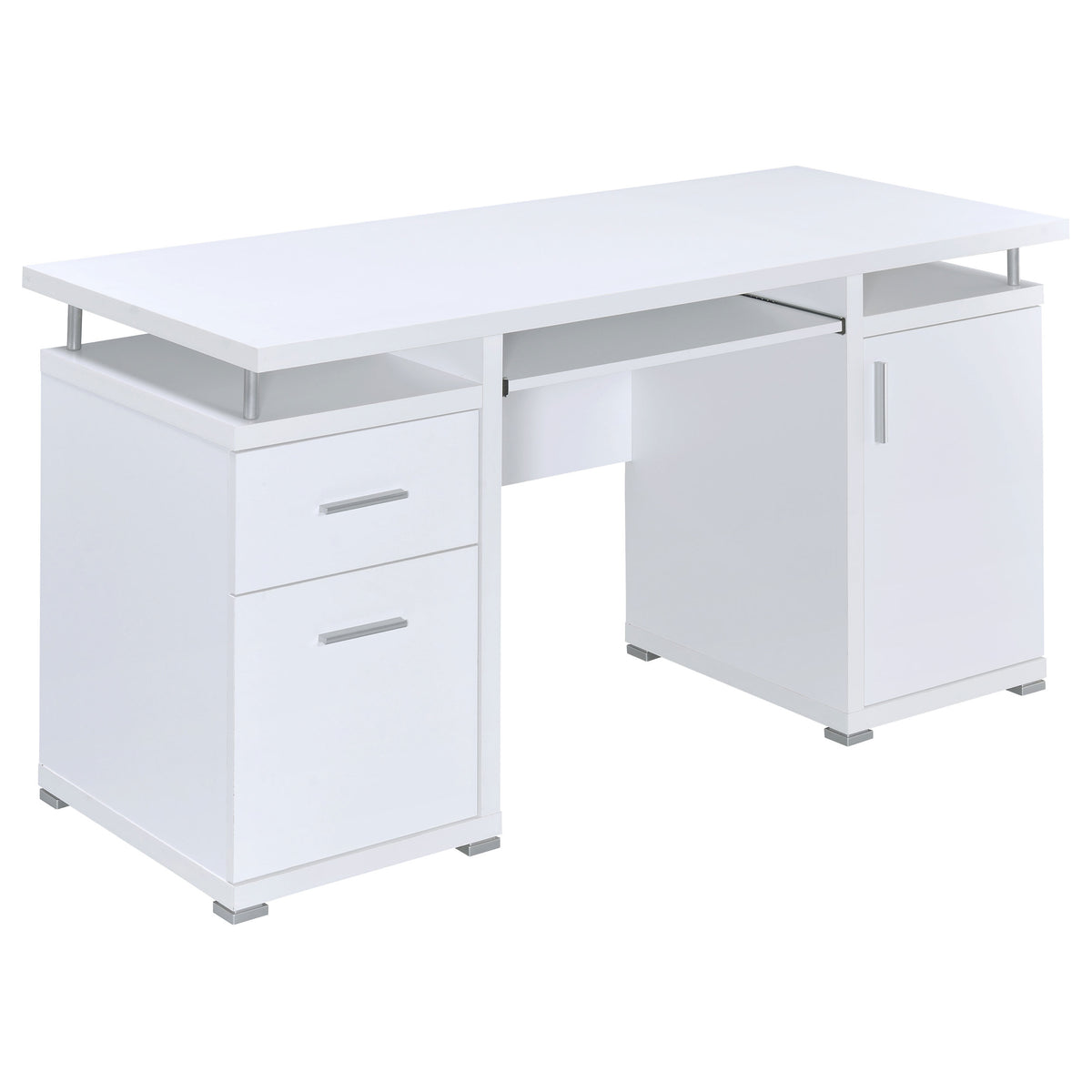 Tracy 55" Computer Desk with Raised Shelf