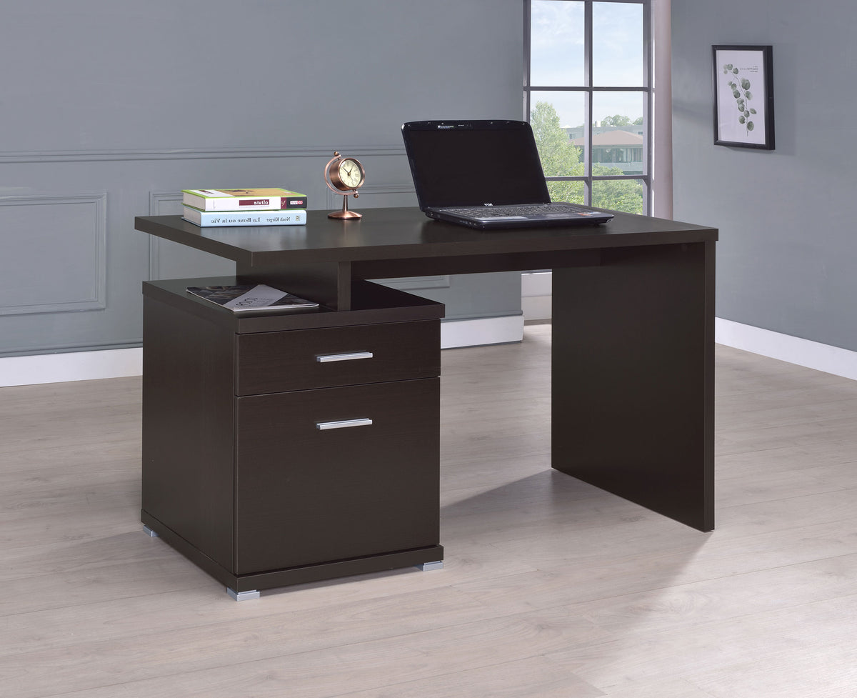 Irving 47" Computer Desk with Reversible File Cabinet & Drawer - Contemporary Cappuccino – view 4
