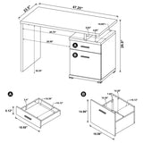 Irving 47" Computer Desk with Reversible File Cabinet & Drawer - Contemporary Cappuccino – view 12
