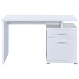 Irving 47" Computer Desk with File Drawer - Reversible Storage Pedestal in White – view 6