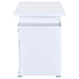 Irving 47" Computer Desk with File Drawer - Reversible Storage Pedestal in White – view 7