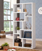 Theo 71" 6-Shelf Staggered Bookshelf - Reversible White Open-Back Bookcase – view 1
