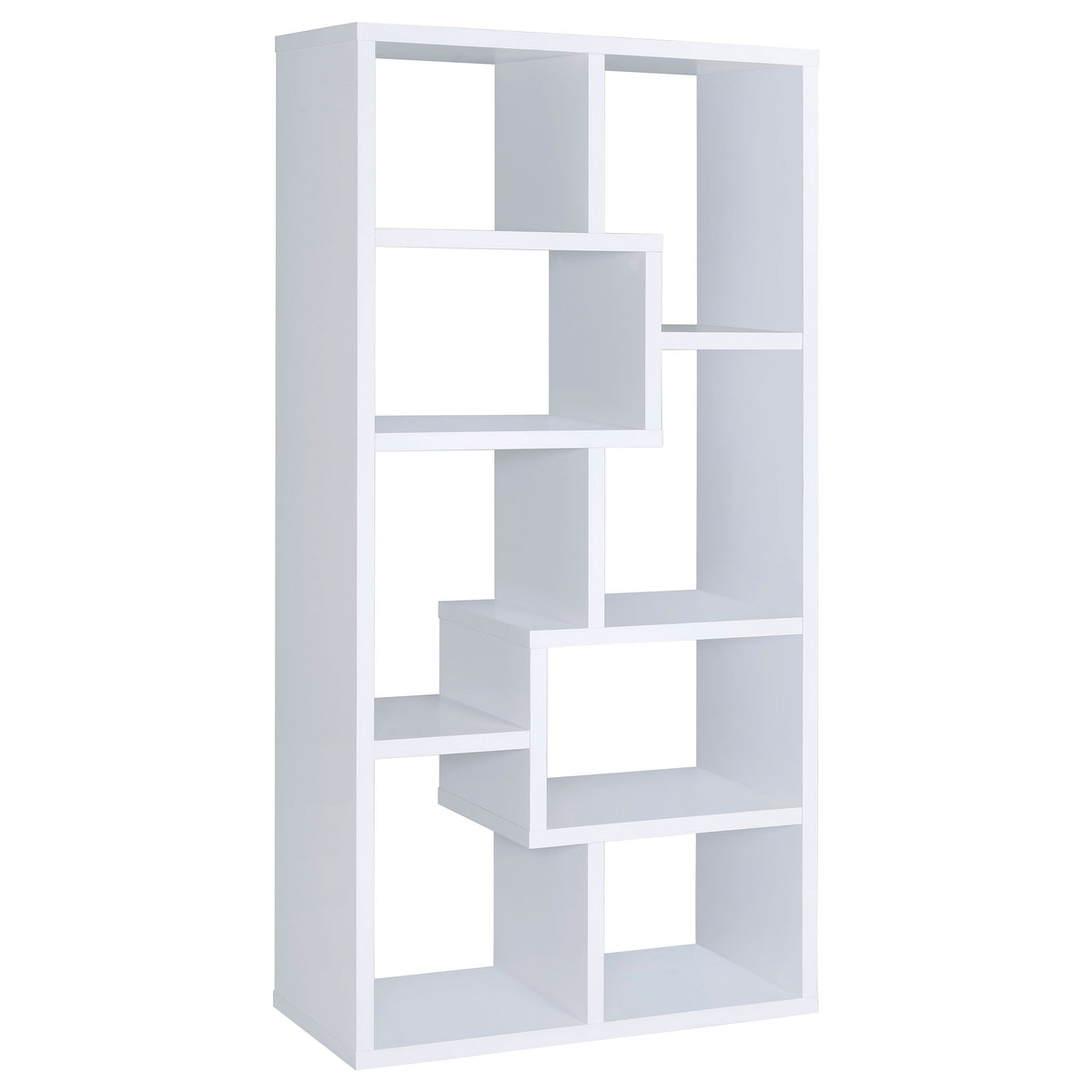 Theo 71" 6-Shelf Staggered Bookshelf - 