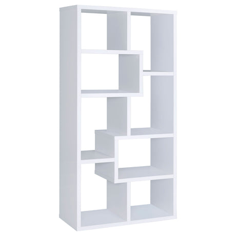 Theo 71" 6-Shelf Staggered Bookshelf - 