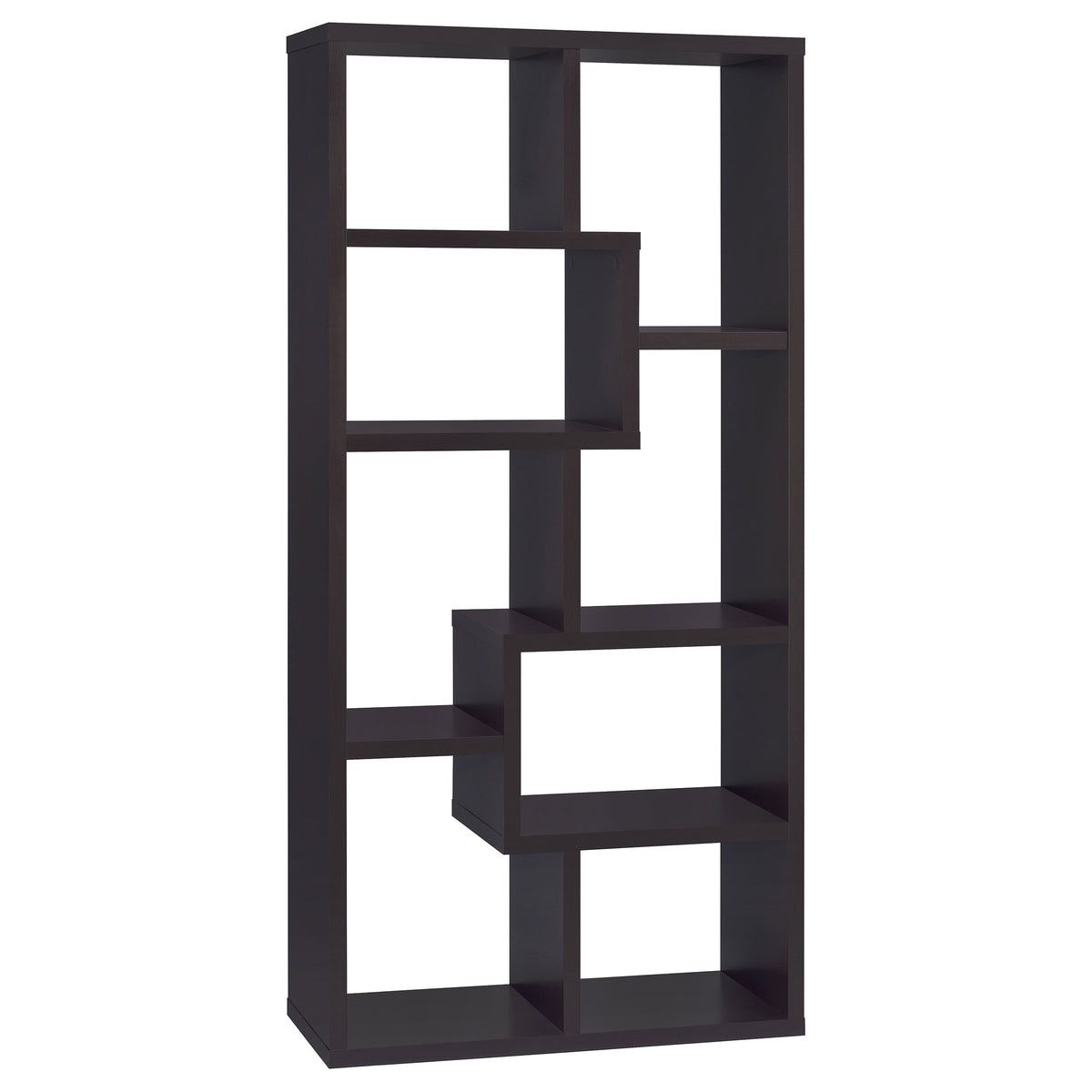 Theo 71" 6-Shelf Staggered Bookshelf - 