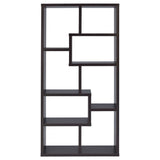 Theo 71" 6-Shelf Staggered Bookshelf - Reversible Open Cubby Bookcase in Cappuccino – view 7