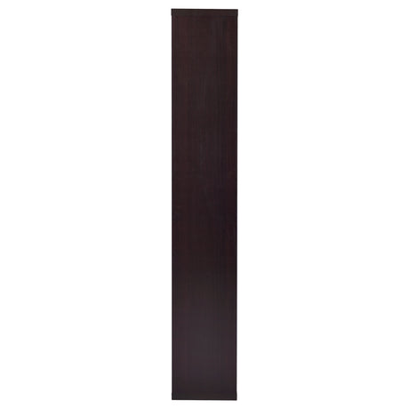 Theo 71" 6-Shelf Staggered Bookshelf - Reversible Open Cubby Bookcase in Cappuccino – view 9