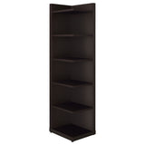 Alder 71" 6-Shelf Corner Bookcase - Space-Saving Tall Storage in Cappuccino – view 3