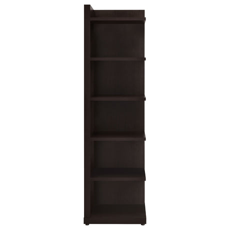 Alder 71" 6-Shelf Corner Bookcase - Space-Saving Tall Storage in Cappuccino – view 4