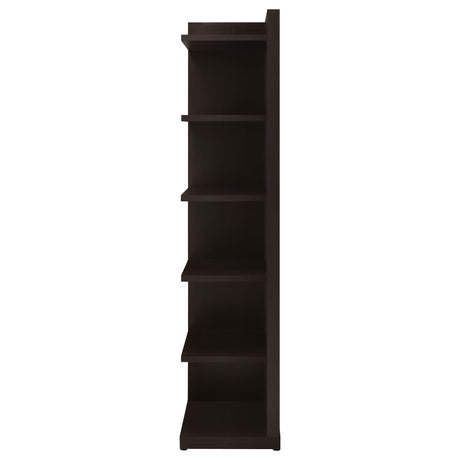 Alder 71" 6-Shelf Corner Bookcase - Space-Saving Tall Storage in Cappuccino – view 6