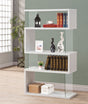 Emelle 63" Zigzag 4-Shelf Bookshelf - Clear Tempered Glass Panels in White – view 1