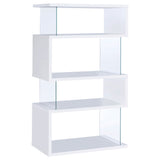 Emelle 63" Zigzag 4-Shelf Bookshelf - White