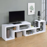 Velma 2-Piece L-Shaped Console Bookcase & TV Stand - Reconfigurable Open Shelving in White – view 5