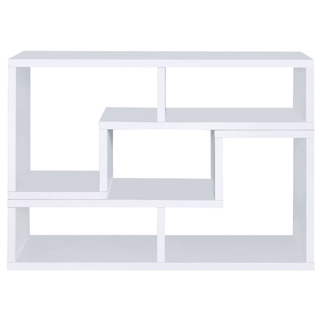 Velma 2-Piece L-Shaped Console Bookcase & TV Stand - Reconfigurable Open Shelving in White – view 7