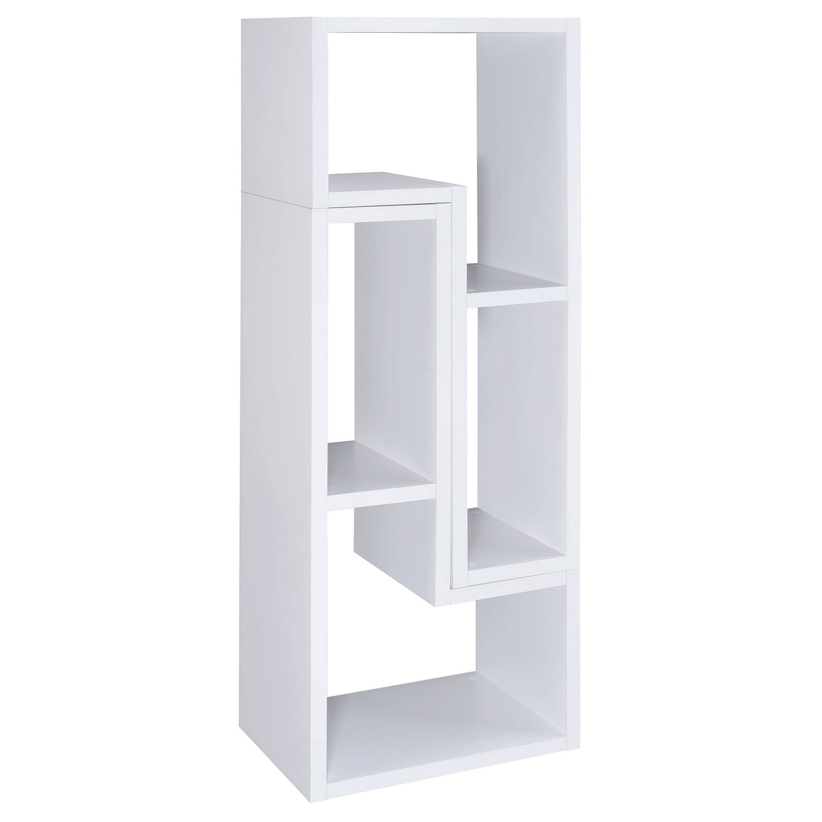 Velma 2-Piece L-Shaped Console Bookcase & TV Stand - Reconfigurable Open Shelving in White – view 8