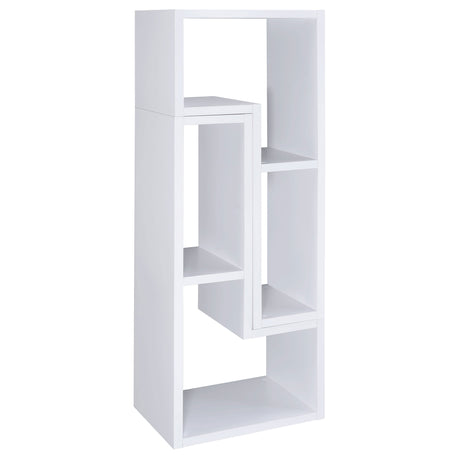 Velma 2-Piece L-Shaped Console Bookcase & TV Stand - Reconfigurable Open Shelving in White – view 8
