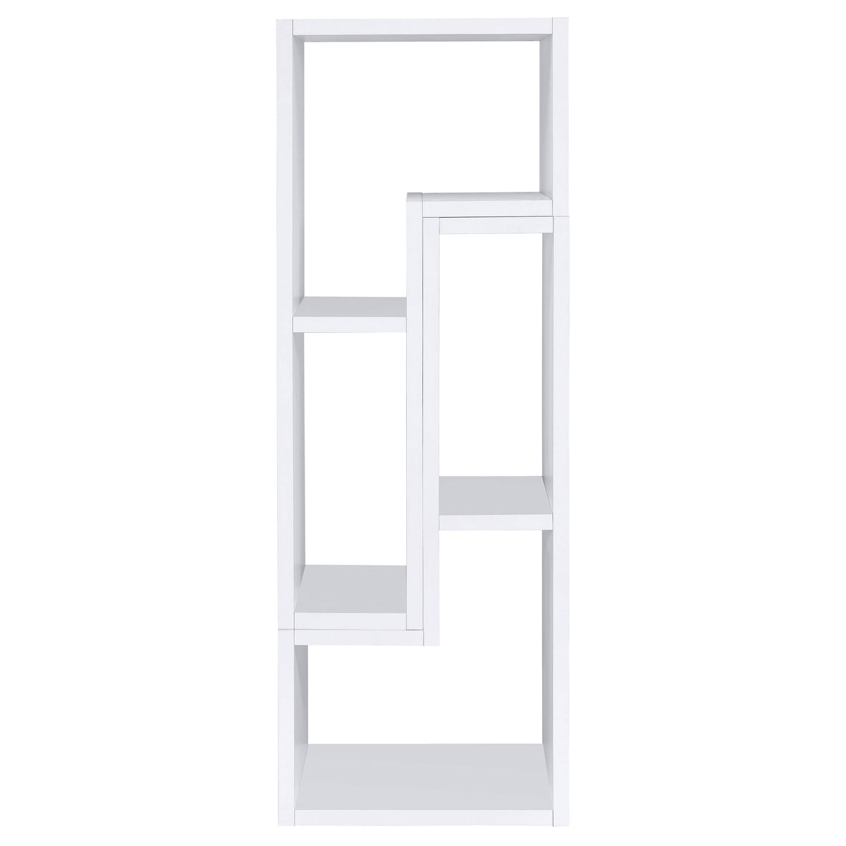 Velma 2-Piece L-Shaped Console Bookcase & TV Stand - Reconfigurable Open Shelving in White – view 10