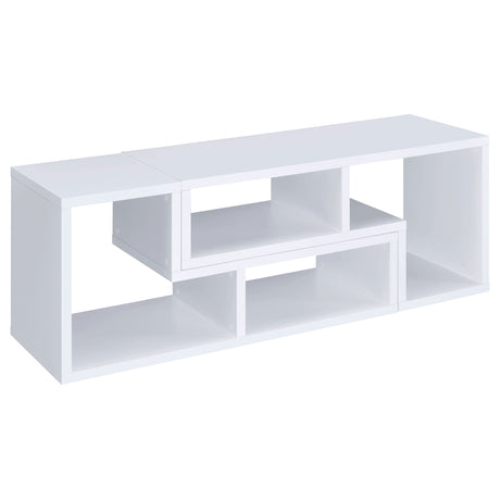 Velma 2-Piece L-Shaped Console Bookcase & TV Stand - Reconfigurable Open Shelving in White – view 11