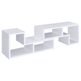 Velma 2-Piece L-Shaped Console Bookcase & TV Stand - Reconfigurable Open Shelving in White – view 12