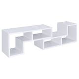 Velma 2-Piece L-Shaped Console Bookcase & TV Stand - Reconfigurable Open Shelving in White – view 14