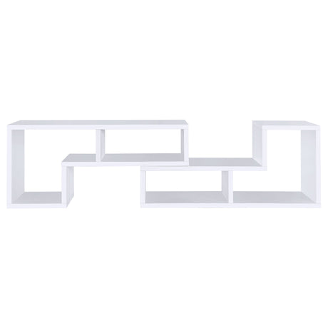 Velma 2-Piece L-Shaped Console Bookcase & TV Stand - Reconfigurable Open Shelving in White – view 16