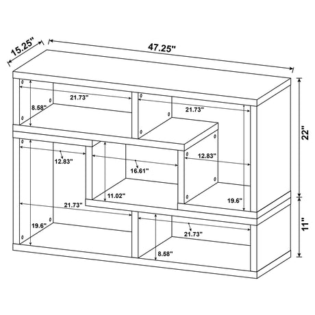 Velma 2-Piece L-Shaped Console Bookcase & TV Stand - Reconfigurable Open Shelving in White – view 18
