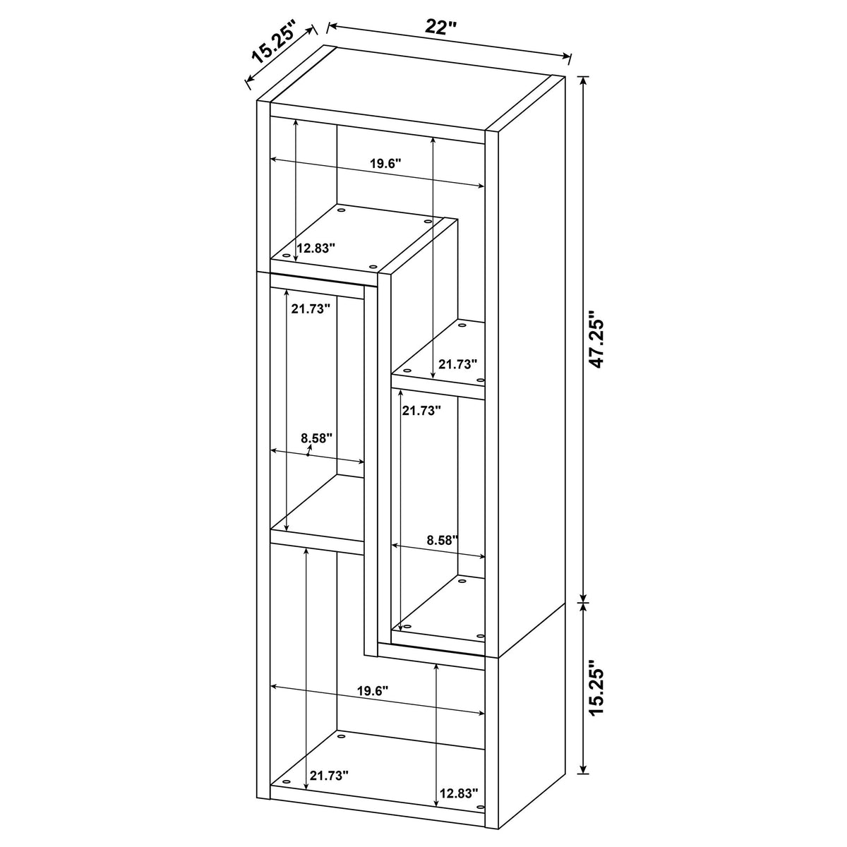 Velma 2-Piece L-Shaped Console Bookcase & TV Stand - Reconfigurable Open Shelving in White – view 19