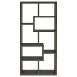 Theo 71" 6-Shelf Staggered Bookshelf - Reversible Open Cubbies in Weathered Grey – view 3