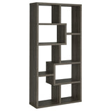 Theo 71" 6-Shelf Staggered Bookshelf - Reversible Open Cubbies in Weathered Grey – view 6