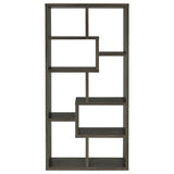 Theo 71" 6-Shelf Staggered Bookshelf - Reversible Open Cubbies in Weathered Grey – view 7