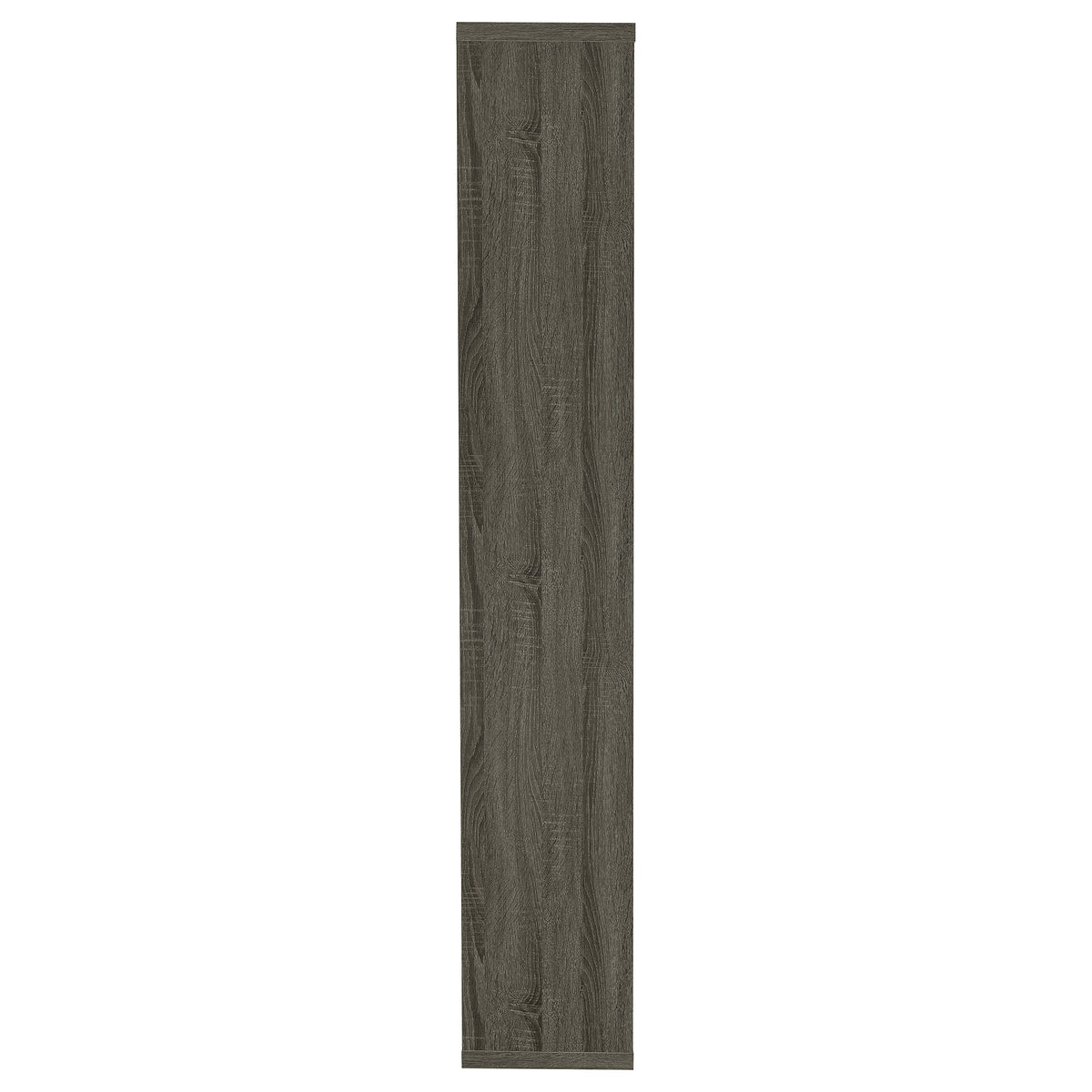 Theo 71" 6-Shelf Staggered Bookshelf - Reversible Open Cubbies in Weathered Grey – view 9