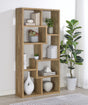 Theo 71" 6-Shelf Staggered Bookshelf - Reversible Open Back Design in Mango – view 1