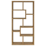 Theo 71" 6-Shelf Staggered Bookshelf - Reversible Open Back Design in Mango – view 3
