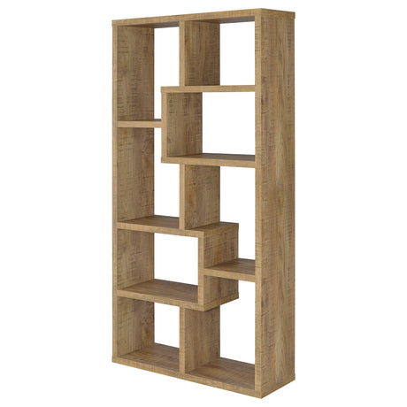 Theo 71" 6-Shelf Staggered Bookshelf - Reversible Open Back Design in Mango – view 4