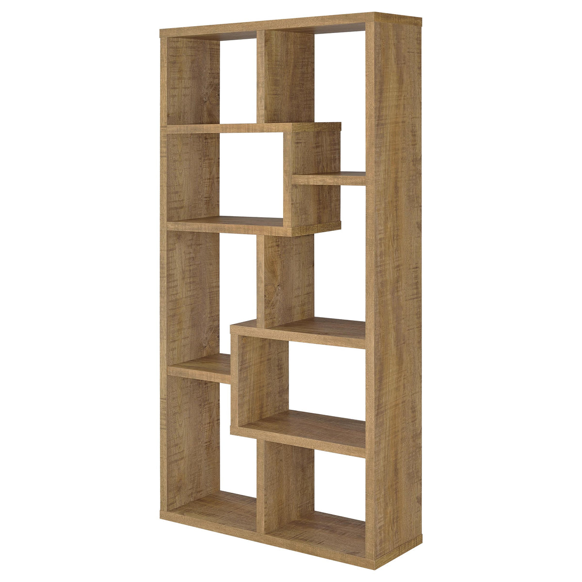 Theo 71" 6-Shelf Staggered Bookshelf - Reversible Open Back Design in Mango – view 7