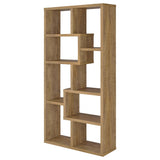 Theo 71" 6-Shelf Staggered Bookshelf - Reversible Open Back Design in Mango – view 7