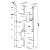 Theo 71" 6-Shelf Staggered Bookshelf - Reversible Open Back Design in Mango – view 10
