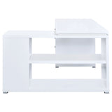 Yvette 60" L-Shaped Computer Desk - 3 Drawers, Open Shelves & Cubbies in White – view 6
