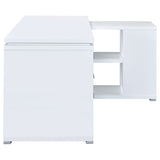 Yvette 60" L-Shaped Computer Desk - 3 Drawers, Open Shelves & Cubbies in White – view 9