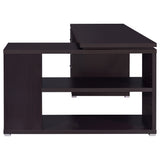 Yvette 60" L-Shaped Computer Desk - 3 Drawers, Open Shelves & Cubbies in Cappuccino – view 6