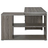 Yvette 60" L-Shaped Computer Desk - Weathered Grey Corner Desk with 3 Drawers & Open Shelves – view 6