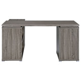 Yvette 60" L-Shaped Computer Desk - Weathered Grey Corner Desk with 3 Drawers & Open Shelves – view 8