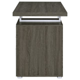 Brennan 47" Computer Desk with 3-Drawer Pedestal - Weathered Grey & Silver Metal – view 7