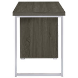 Brennan 47" Computer Desk with 3-Drawer Pedestal - Weathered Grey & Silver Metal – view 10