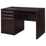 Halston 47" Computer Desk with Glass Inset & Built-In Power