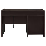 Halston 47" Computer Desk with Glass Inset & Built-In Power - Drawers, Keyboard Tray & Cabinet in Cappuccino – view 6